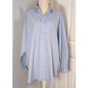 Frank & Eileen Womens Shirley Oversized Button Shirt Size XL Blue Cotton